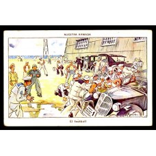 BARCOS MARINA NACIONAL HUMORISTICA EL FOOTBALL ANTIGUA TARJETA POSTAL